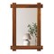 Decorative Acacia Wood Mirror with Rivet Design for Entryway and Living Room